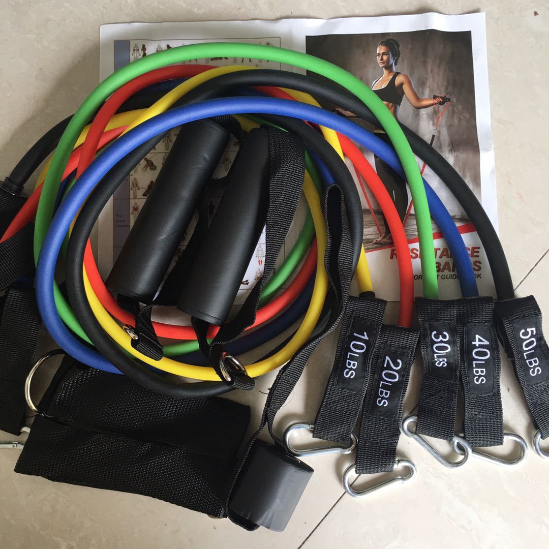 Resistance band pull exercise – back and shoulder training
