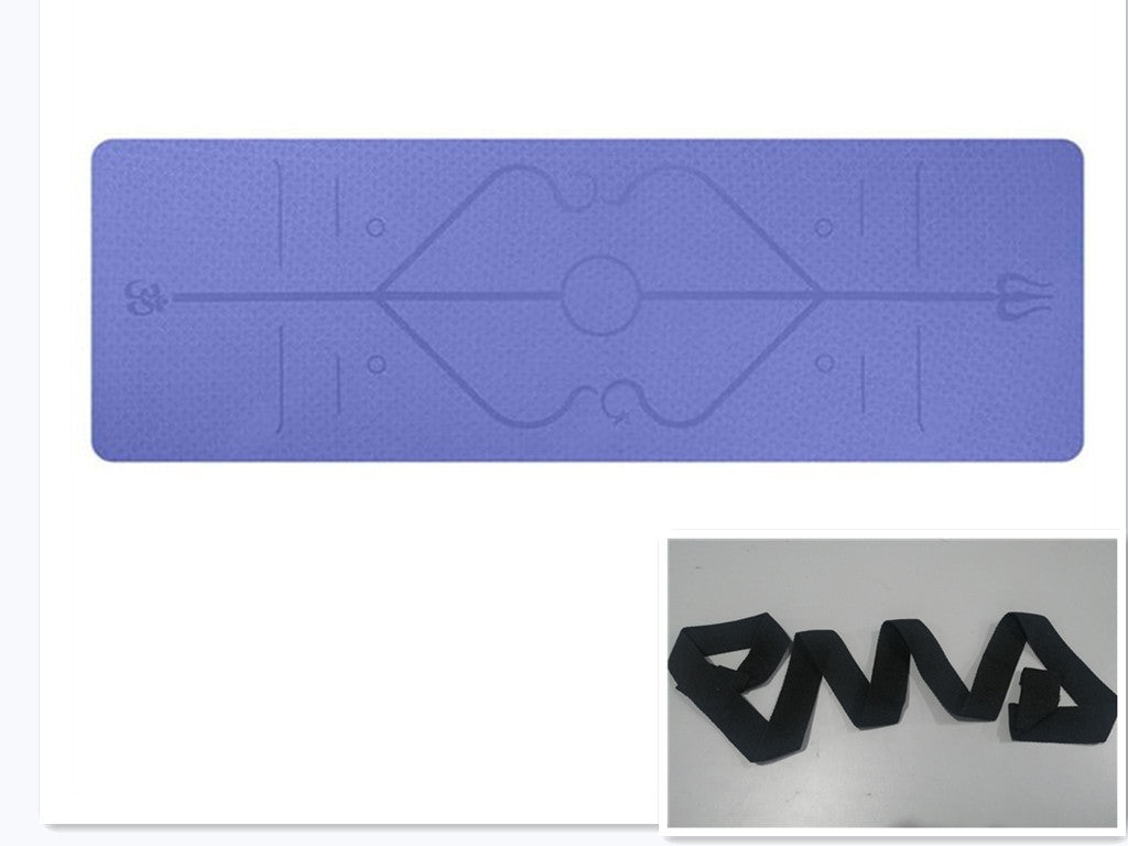 Yoga mat Dark Purple – printed leaf texture and non-slip surface detail