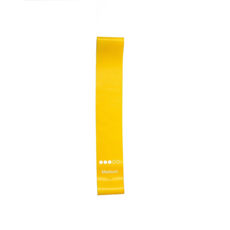 Yellow medium latex resistance band 600x50mm – suitable for pilates and stretching