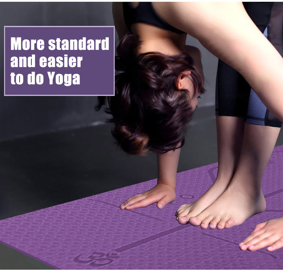 Non-slip TPE yoga mat 6mm thickness – double-sided anti-slip texture