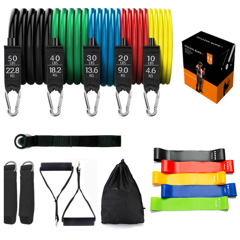 Resistance bands set with handles – 11-piece full-body home gym kit