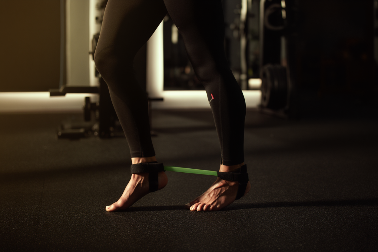 Lateral walk exercise with ankle resistance bands – leg and glute activation workout