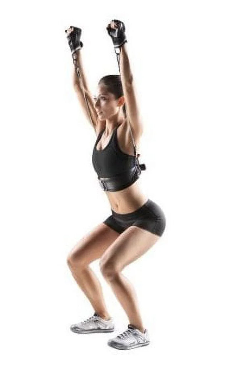 MMA training kit components – gloves, bands, belt and jump rope laid out